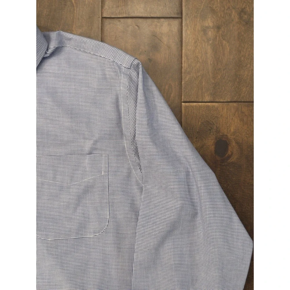 Lauren Ralph Lauren Mens Button Up Blue Check Shirt Classic Fit Size 15.5 34/35 - Picture 4 of 9